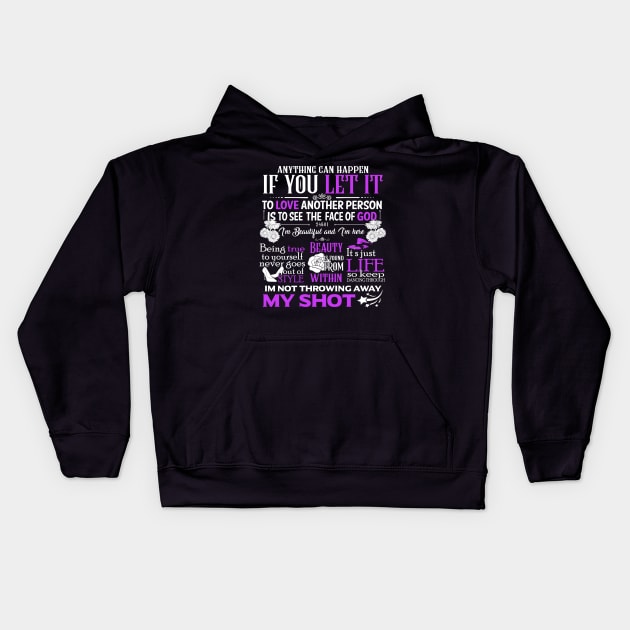 Broadway Motivational Quotes Kids Hoodie by KsuAnn
